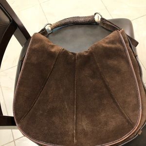 YSL ‘Mombasa’Hobo Bag w/Horn Handle & Mink Accents